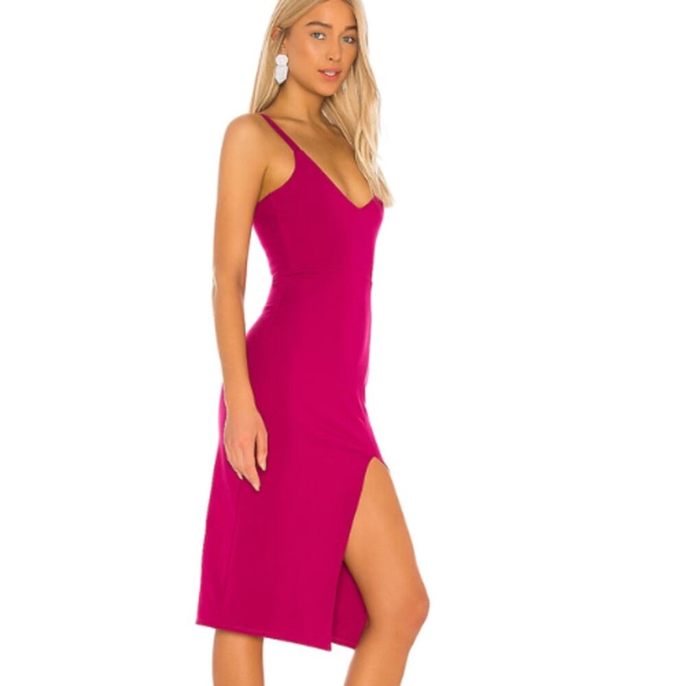 Lovers and Friends Lucie Midi Dress in Fuchsia NWT Size Medium - Picture 2 of 3